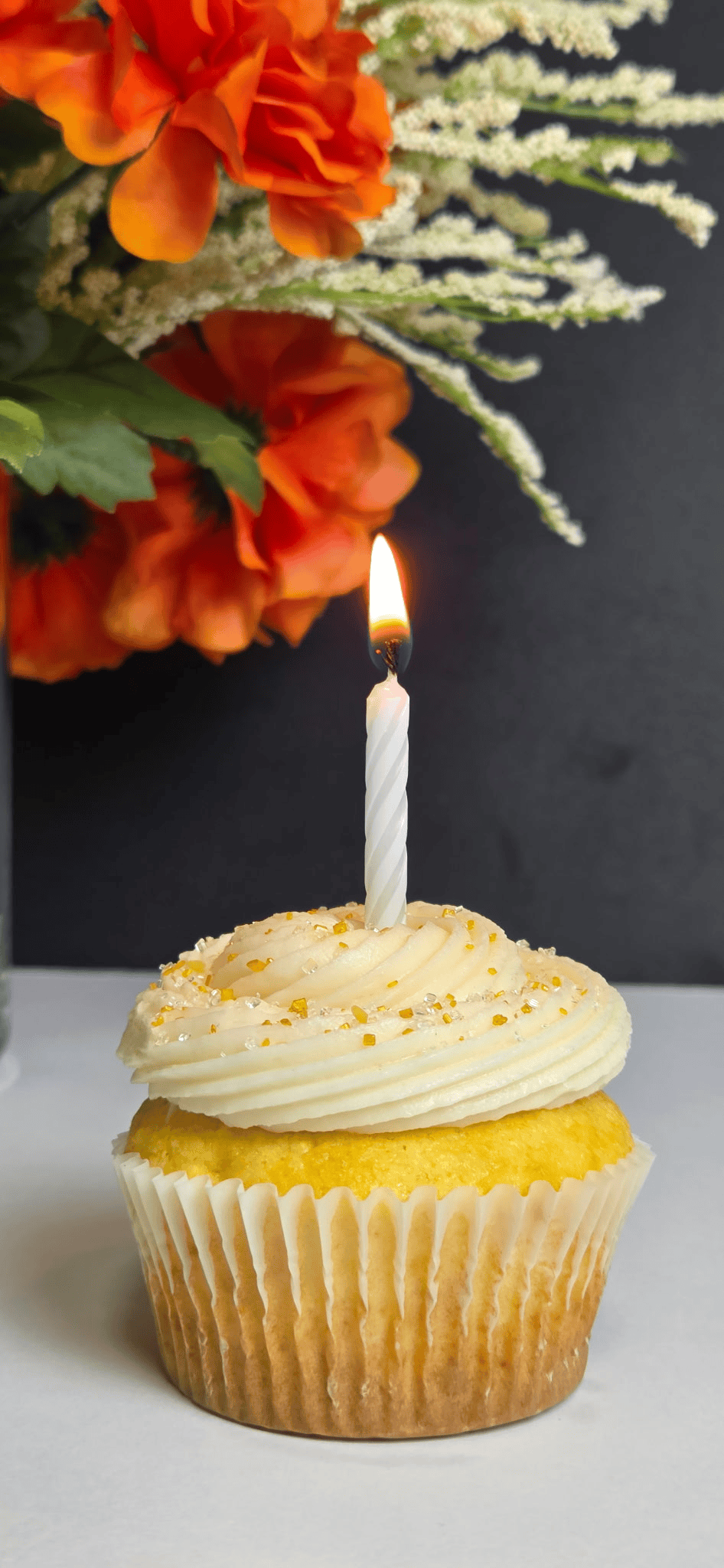 Birthday cake flavor artisan cupcake